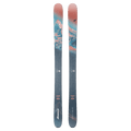 Top view of Nordica 2027 Santa Ana 97 Ski for Women with salmon, turquoise, and navy topsheet.