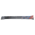 Top view of Nordica 2027 Santa Ana 87 Ski for Women with mountain landscape graphic in blue, white, and red over black base.