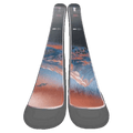 Top view of Nordica 2027 Santa Ana 87 Ski for Women with mountain landscape graphic in blue, white, and red over black base.