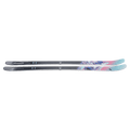 Side view of Nordica 2027 Santa Ana 82 Ski for Women with mountain landscape graphic in blue, pink, and white over black base