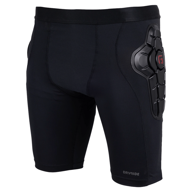 Black Burton Total Impact protection shorts with integrated G-Form hip padding and DRYRIDE logo on the leg.