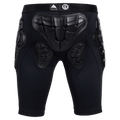 Rear view of black Burton Total Impact Shorts featuring G-Form padding on the tailbone and hips.