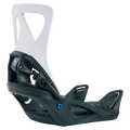 Burton Step On Re:Flex snowboard binding in dark green and white, side profile view.