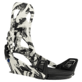 Burton Step On Re:Flex snowboard binding in a black and white abstract print with a strapless step-in design.