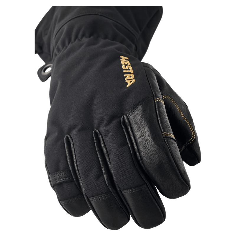 Hestra Army Leather Gore-Tex 5 Finger Glove in colour Black/Black.