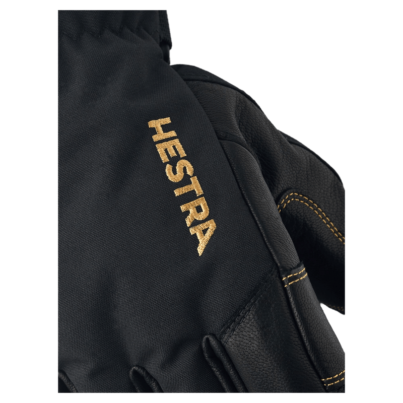Hestra Army Leather Gore-Tex 5 Finger Glove in colour Black/Black.