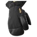 View of Hestra Army Leather Gore-Tex 3 Finger Glove in Black/Black.