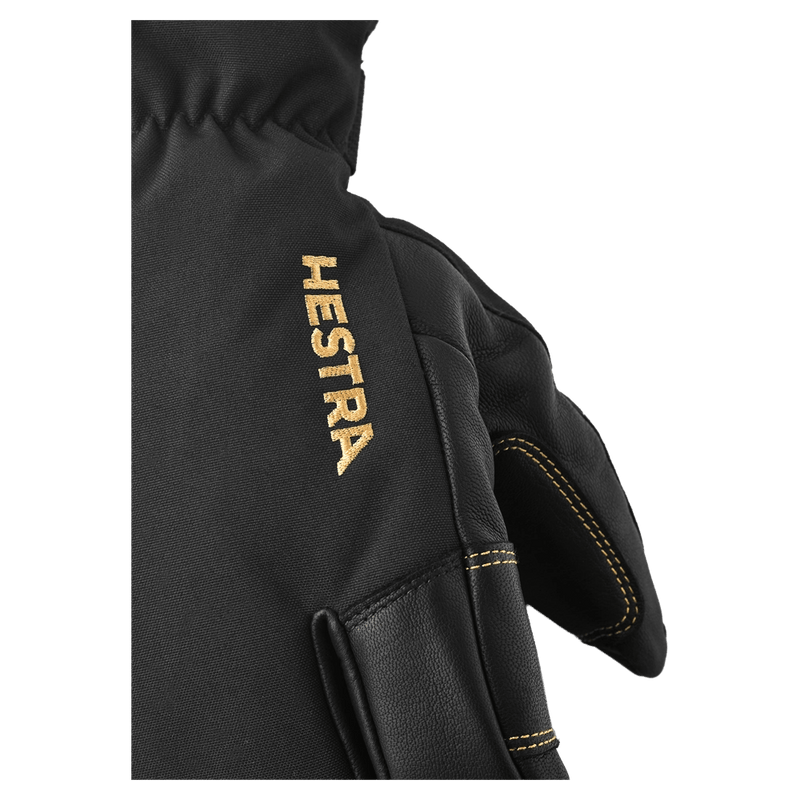 View of Hestra Army Leather Gore-Tex 3 Finger Glove in Black/Black.