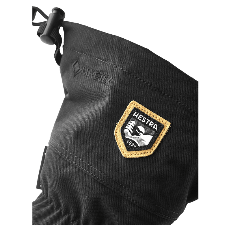 View of Hestra Army Leather Gore-Tex 3 Finger Glove in Black/Black.