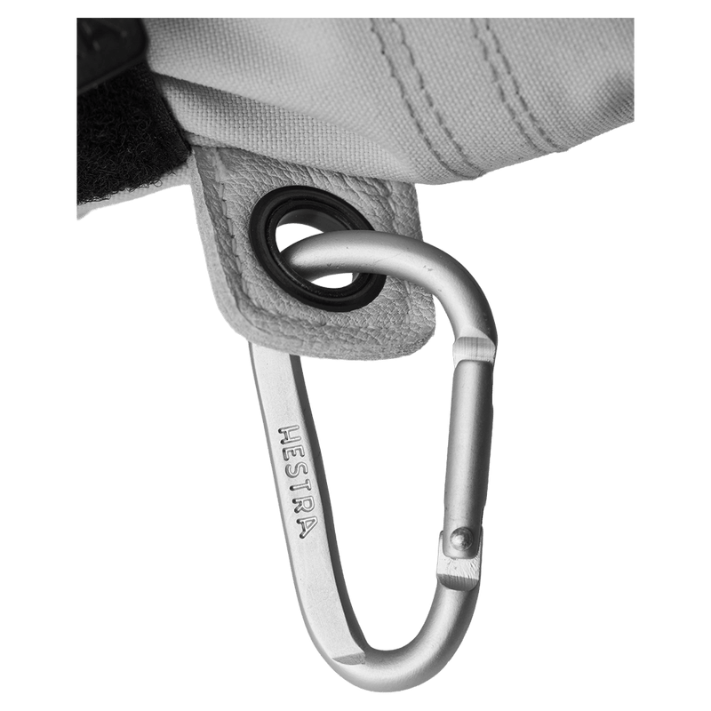 Hestra Heli Ski Mitt - Womens in colour Pale Grey/Off White.