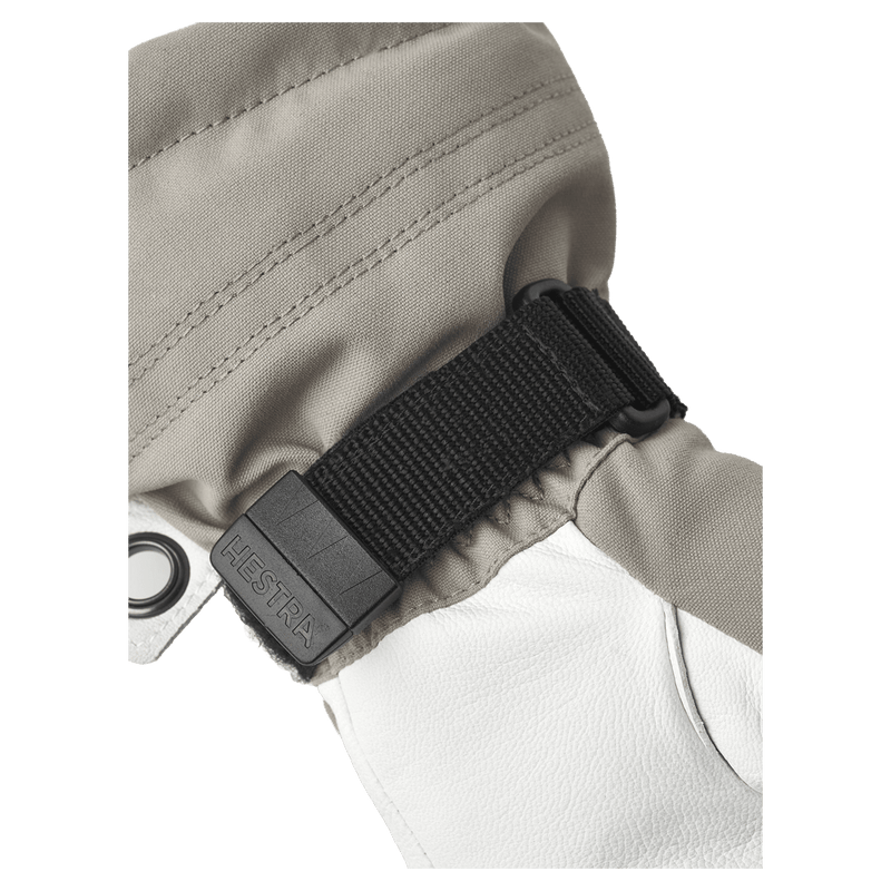 Hestra Heli Ski Mitt - Womens in colour Khaki/Off White.