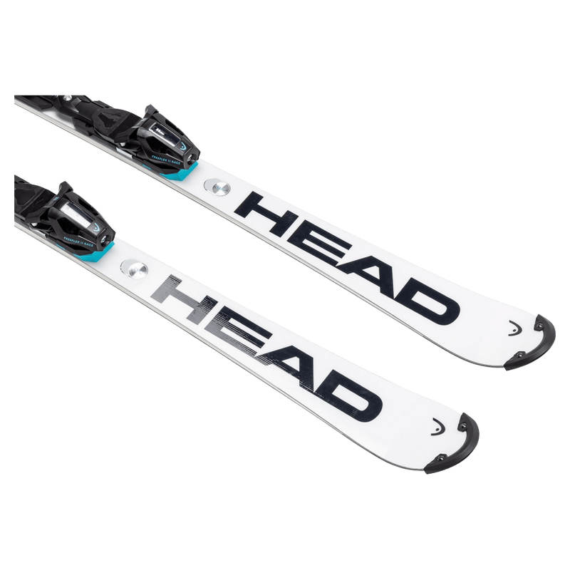 Tip view of Head 2027 WC Rebel e-SL Team SW RP Ski w/ Binding - Kids