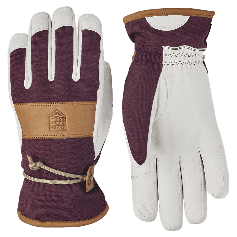 View if Hestra Voss CZone 5 Finger Glove in colour Bordeaux.