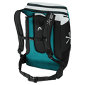 Back view of Head Rebels Racing Backpack in colour Black/White/Speed Blue.