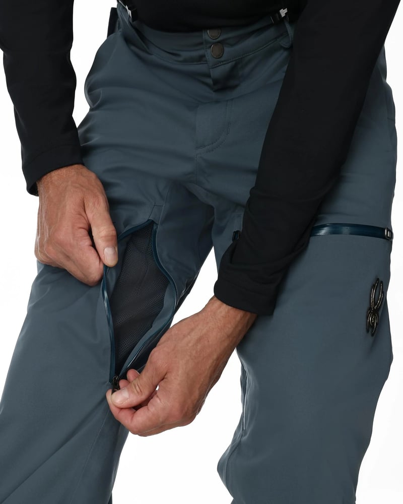 Inner Leg view of man in Spyder Dare Ski Pants in colour Slate Blue