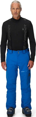 Front view of man in Spyder Dare Ski Pants in colour Cobolt
