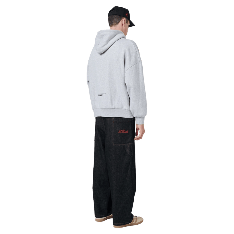 Side view of Barney Cools Scribe Hood in colour Grey.