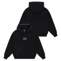 Front & Back view of Barney Cools 1990 Hood in colour Black.