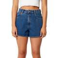 Front view of the A Brand Venice Bella Short in Mid Blue colourway, women's model.