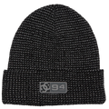 Front image of the Sight Beanie in Reflective Black