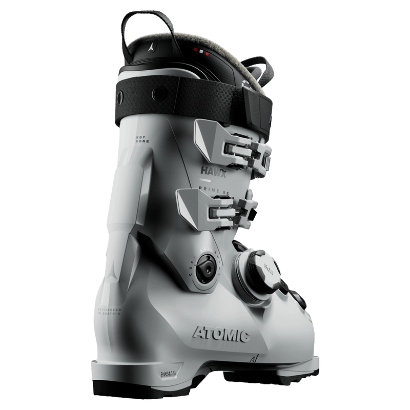 Rear view of the Atomic Hawx Prime 95 BOA Ski Boots for Women in Ice Black