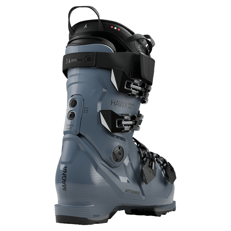 Rear view of the Atomic Hawx Magna 120 S Ski Boots in Glacier Black