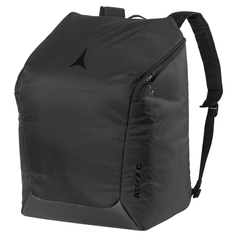 Front side view of the Atomic Boot + Helmet Pack in Black