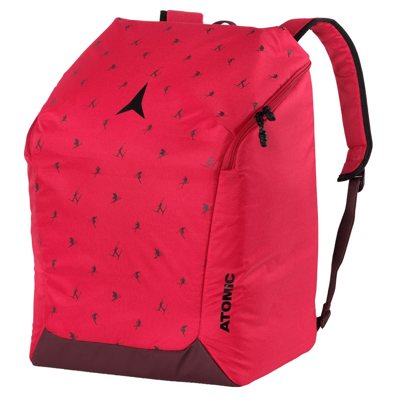 Front side view of the Atomic Boot + Helmet Pack in Pink