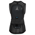 Back view of a black Atomic Live Shield AMID Lite women's protective vest with mesh fabric and honeycomb padding.