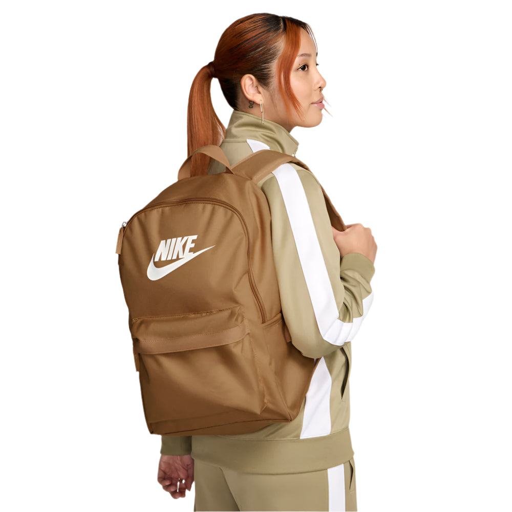 Cropped Lifestyle image of the Heritage Backpack side in Flax