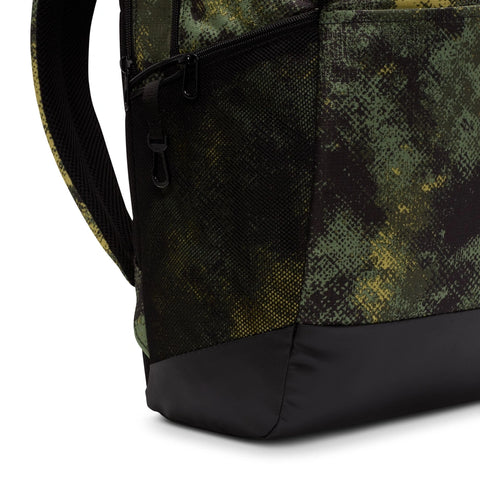Lower side pocket image of the Brasilia Backpack in Oil Green Multi