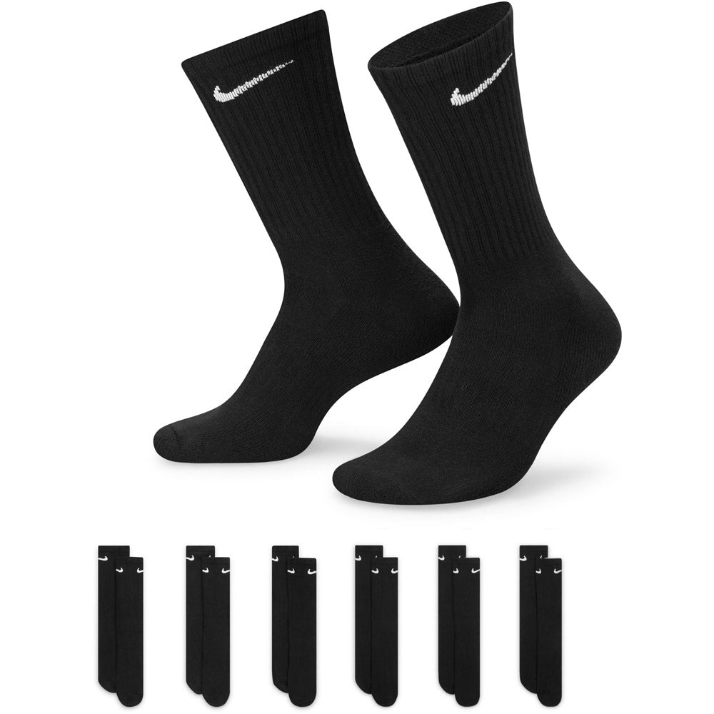 Lifestyle image of the Everyday Cushioned Comfort Crew Socks in Black