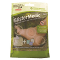 Front view of the Adventure Medical Blister Medical Kit package in green showing picture of foot with blister wraps. White and green information.