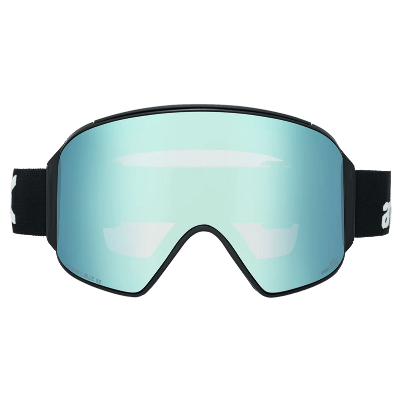 Front view of the Anon M4 Cylindrical Goggles in Black, Perceive Variable Blue lens, unisex model
