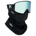 Face Mask view of the Anon M4 Cylindrical Goggles in Black, Perceive Variable Blue lens, unisex model