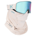 Face mask view of the Anon M4 Cylindrical Goggles in Oat, Perceive Variable Blue lens, unisex model