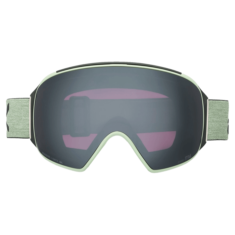 Front view of the Anon M4 Toric Goggles in Soft Sage, Perceive Sunny Onyx lens, unisex model