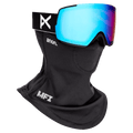Face mask view of the Anon M5S Toric Goggles in Black, Perceive Variable Blue lens, unisex model