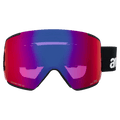 Front view of the Anon M5 Toric Low Bride Goggles in Black, Perceive Sunny Red lens, unisex model