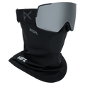 Face mask view of the Anon M5 Toric Low Bride Goggles in Smoke, Perceive Sun Onyx lens, unisex model
