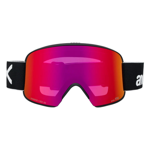 front view of Anon Goggles M6 Serie in Black with Percive Sunny Red