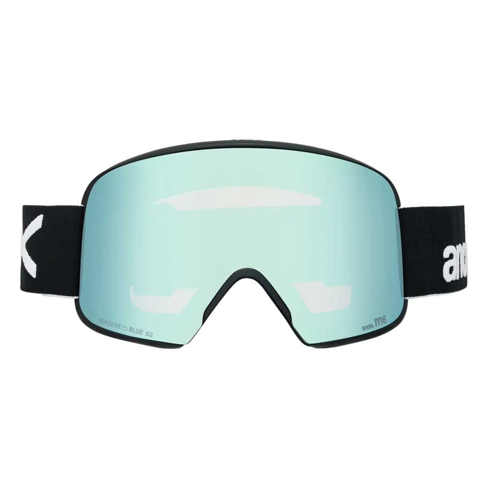 front view of Anon Goggles M6 Serie in Black with Percive Variable Blue