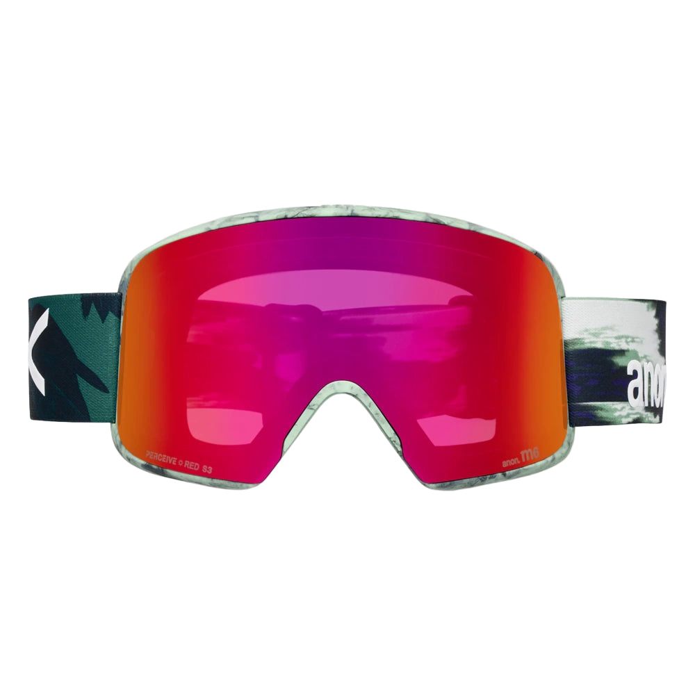 front view of Anon Goggles M6 Serie in FamiliyTree with Percive Sunny Red