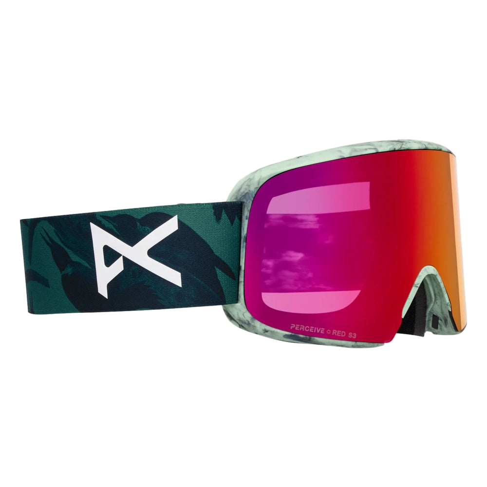 side view of Anon Goggles M6 Serie in Familiy Tree with Percive Sunny Red