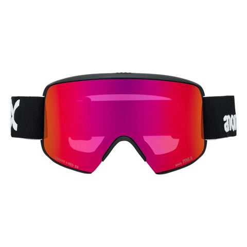 front view of Anon Goggle M6 small Serie in Black with Percive Sunny Red lens