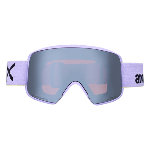 front view of Anon Goggle M6 small Serie in Hype Lilac with Percive Sunny Onyx lens