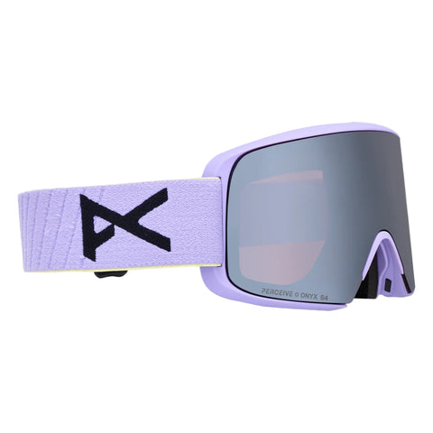 side view of Anon Goggle M6 small Serie in Hype Lilac with Percive Sunny Onyx lens