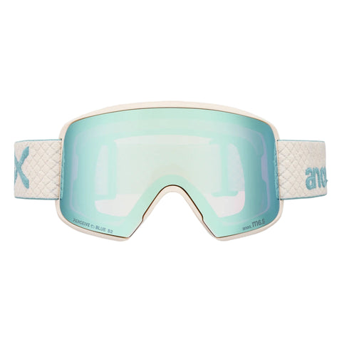 front view of Anon Goggle M6 small Serie in Oat with Percive Variable blue lens
