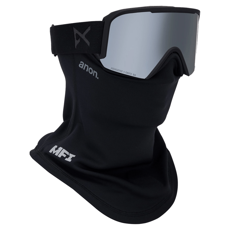 Face mask view of the Anon Nesa Goggles in Smoke, Perceive Sun Onyx lens, unisex model