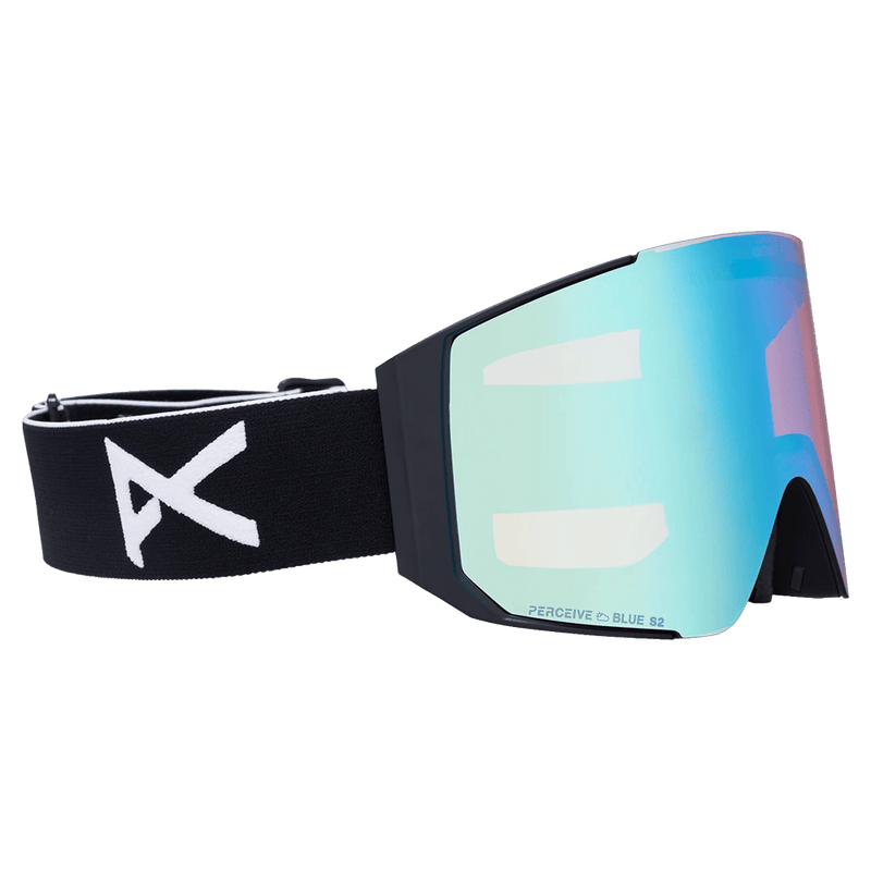 Main view of the Anon Sync LB Goggles in Black, Perceive Variable Blue lens, unisex model